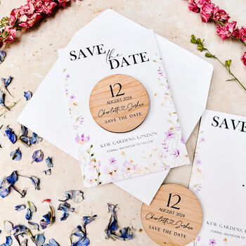 Save The Date Magnet Spring Flower Wedding Cards, 9 of 10