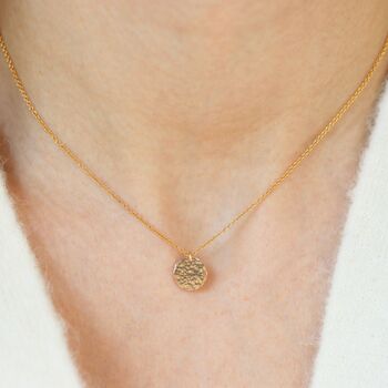 Hammered Disc Pendant Chain In Gold Filled, 4 of 5