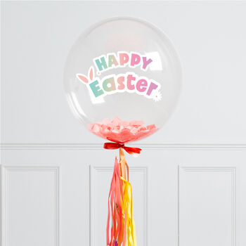 Personalised Happy Easter Pastel Rainbow Bubble Balloon, 3 of 3