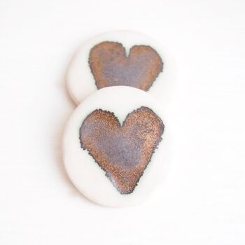 Handmade Ceramic Gold Heart Pin Brooch, 5 of 8
