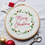Christmas Wreath Embroidery Hoop Kit, thumbnail 2 of 6