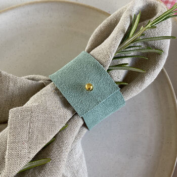 Colourful Suede Napkin Ring Set Of Six, 6 of 10