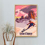 Cortina D'ampezzo Italy Ski Resort Travel Poster Print, thumbnail 5 of 8