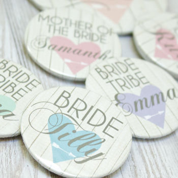 Personalised Heart And Arrow Hen Party Badge, 3 of 5