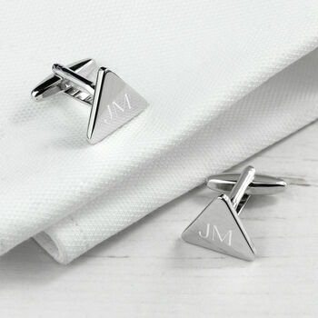 Personalised Rhodium Plated Cufflinks, 7 of 12