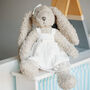 White Lace Bunny Soft Toy For Baby And Toddler, thumbnail 2 of 9