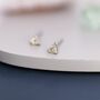 Sterling Silver Genuine Lemon Quartz Crystal Heart Stud Earrings, thumbnail 6 of 12