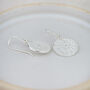Sterling Silver Small Mandala Disc Earrings, thumbnail 2 of 3