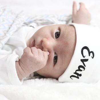 Personalised New Baby Hat, 2 of 3