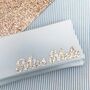 Mrs Surname Something Blue Bridal Wedding Clutch, thumbnail 6 of 6