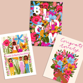 Assorted Pack Of 10 Illustrated Floral Greetings Cards, 4 of 5