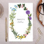 Personalised Notebook With Floral Wreath, thumbnail 1 of 4