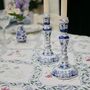 Chinoiserie Blue And White Porcelain Dutch Candlestick, thumbnail 7 of 8