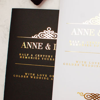 Wedding Card Black White Gold Personalised Luxury By The Luxe Co ...