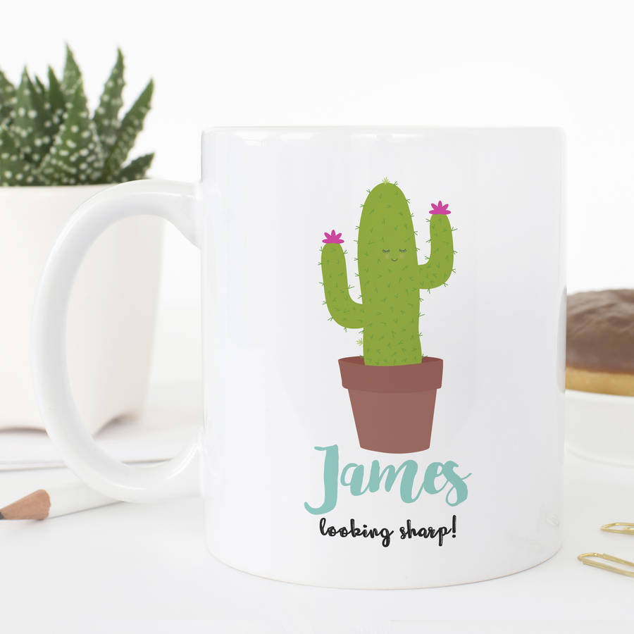 Personalised Looking Sharp Cute Cactus Mug By Chips & Sprinkles