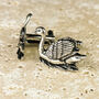 Swan Cufflinks Antiqued Pewter, thumbnail 3 of 4