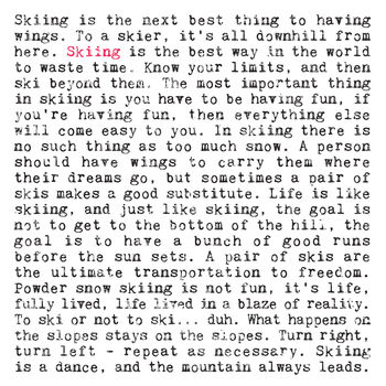 Skiing Quotes Print, Ski Gift, 3 of 7
