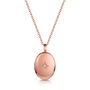 Little 18 K Rose Gold Plate Oval Clear Crystal Locket, thumbnail 1 of 9