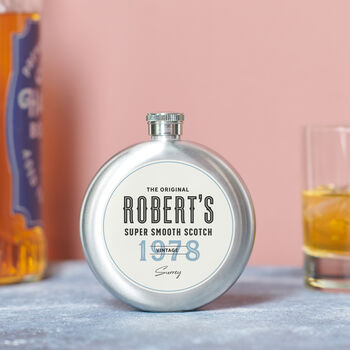 Personalised Whisky Label Hip Flask, 2 of 8