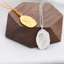 Daisy Flower Oval Pendant Necklace In Sterling Silver, thumbnail 5 of 10