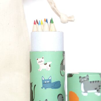 Cats Stationery Set And Personalised Bag, 2 of 5