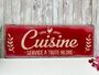 French Metal Kitchen Sign Red Cuisine Wall Plaque 52cm, thumbnail 1 of 9