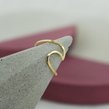 Solid Yellow Gold Wave Ring, 4 of 6
