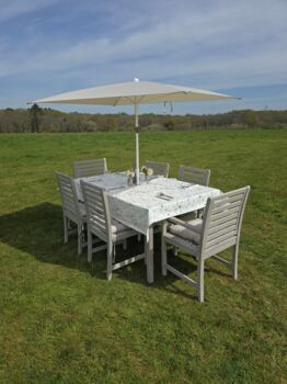 Sage And Stem Outdoor Garden Tablecloth With Parasol Hole, 4 of 5