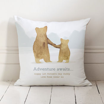 Personalised Father And Child Bear Cushion Gift For Dad, 3 of 10