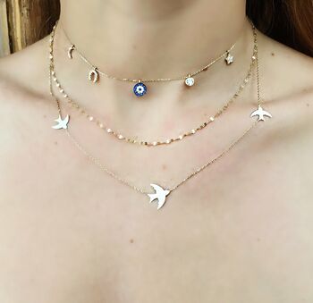 Fly Me To The Moon Necklace, Gold, 9 of 10