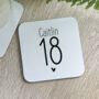 Birthday Coaster With Big Age Number, thumbnail 1 of 2