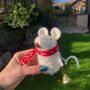 Christmas Felt Mouse In Scarf, thumbnail 4 of 6