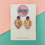 Cheese Leaf Glitter Earrings *More Colours Available*, thumbnail 3 of 3