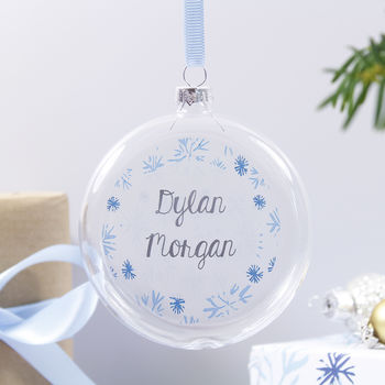 Personalised Christmas Flat Glass Bauble, 3 of 7
