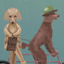 Poodles On Tandem Art Print, Framed Or Unframed, thumbnail 6 of 7