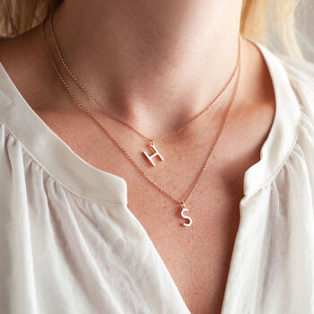 Contemporary Letter Sterling Silver Necklace Set, 2 of 5