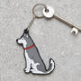 Husky / Malamute Keyring With Personalisation Available Gift For Dog Lovers, thumbnail 1 of 12