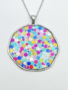 Statement Disco Necklace With Colourful Glitter, 2 of 12