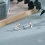 Sterling Silver Cz Flower Internally Threaded Flat Back, thumbnail 6 of 11