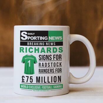Personalised Newspaper Football Mug, 3 of 10