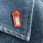 Red Telephone Box Enamel Pin, thumbnail 1 of 4