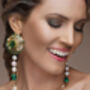 Green Jade And Baroque Pearl Long Dangle Earrings, thumbnail 1 of 4