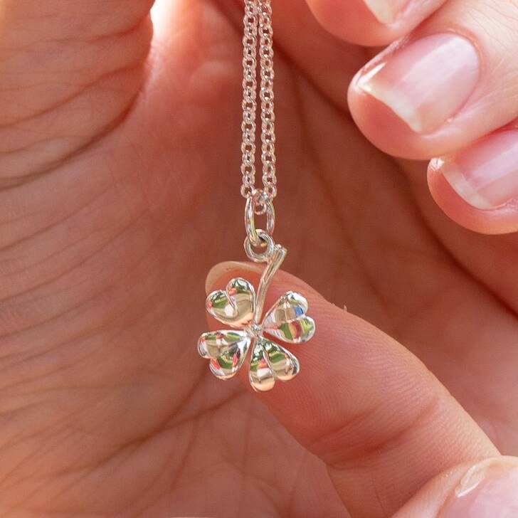 Four Leaf Clover Necklace And Personalised Message Card, 1 of 11