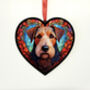 Airedale Terrier Stained Glass Effect Heart Suncatcher, thumbnail 6 of 6