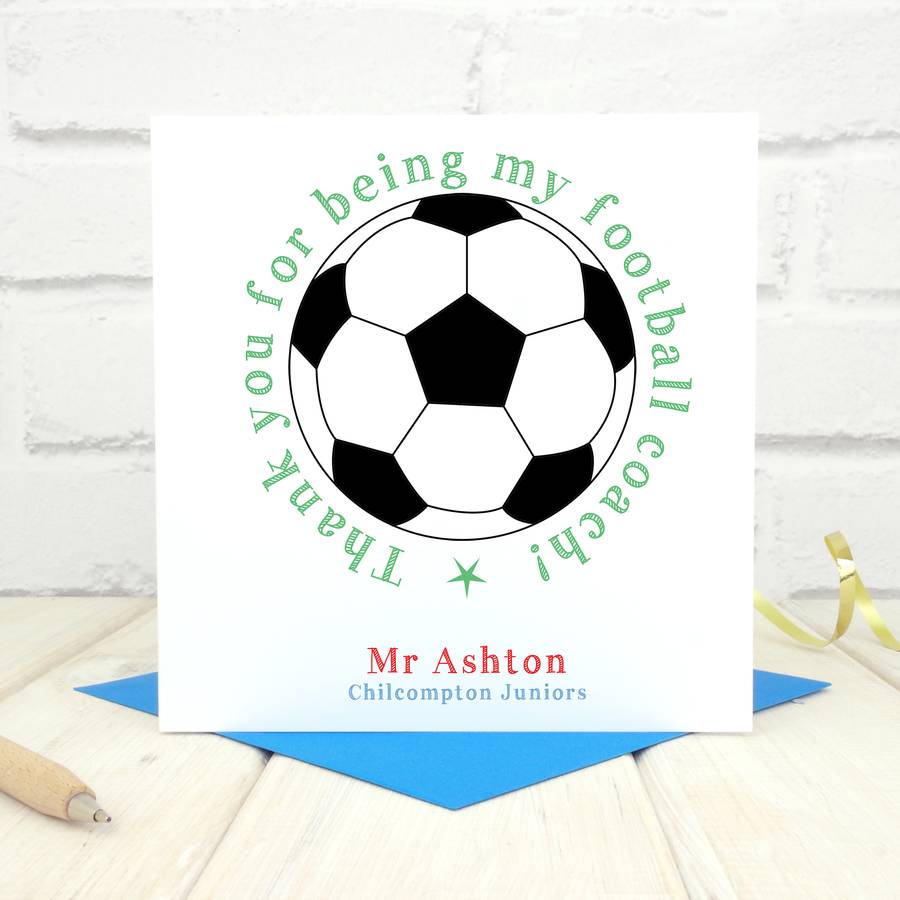 Thank You Football Coach Personalised Card By Chi Chi Moi | notonthehighstreet.com