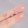April 925 Sterling Silver Diamond Birthstone Stud Earrings, thumbnail 1 of 8