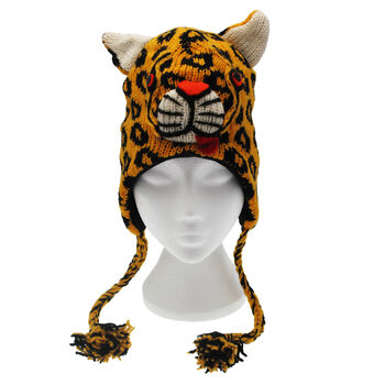 Leopard Hand Knitted Woollen Animal Hat, 3 of 3