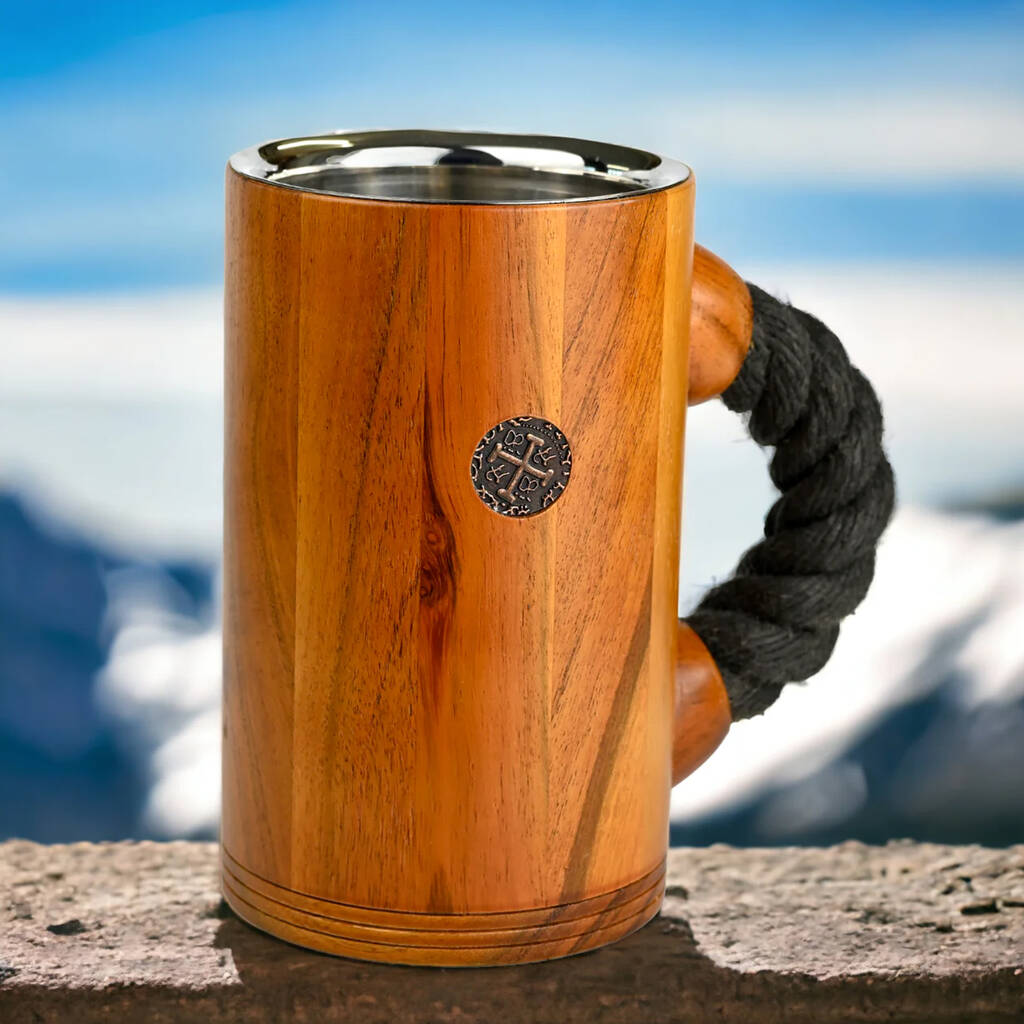 Dawn Wood Rope Handle Beer Tankard And Coffee Mug By Chuug ...