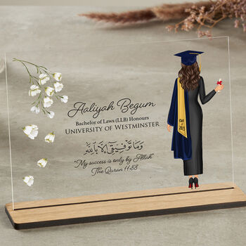 Personalised Muslim Graduation Gift With Flower Design, 4 of 11