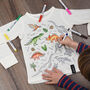 Personalised Dinosaur Colour In Top With Fabric Pens, thumbnail 3 of 10